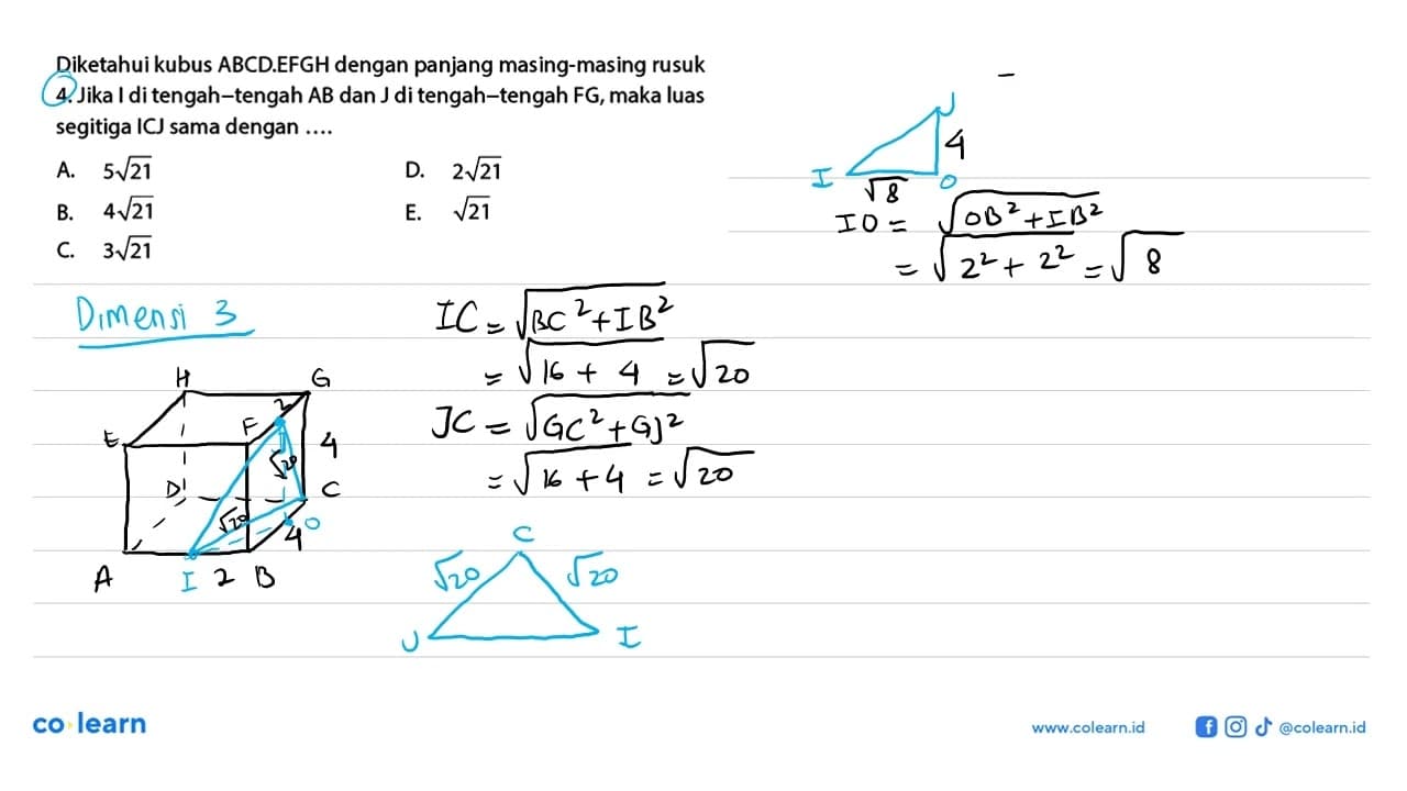 Diketahui kubus ABCD.EFGH dengan panjang masing-masing