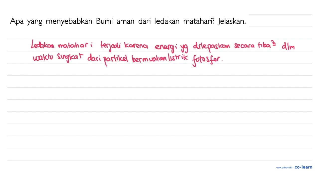 Apa yang menyebabkan Bumi aman dari ledakan matahari?