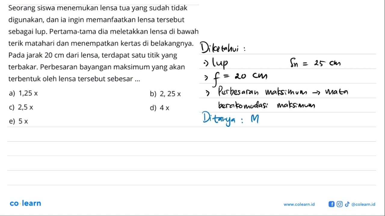 Seorang siswa menemukan lensa tua yang sudah tidak