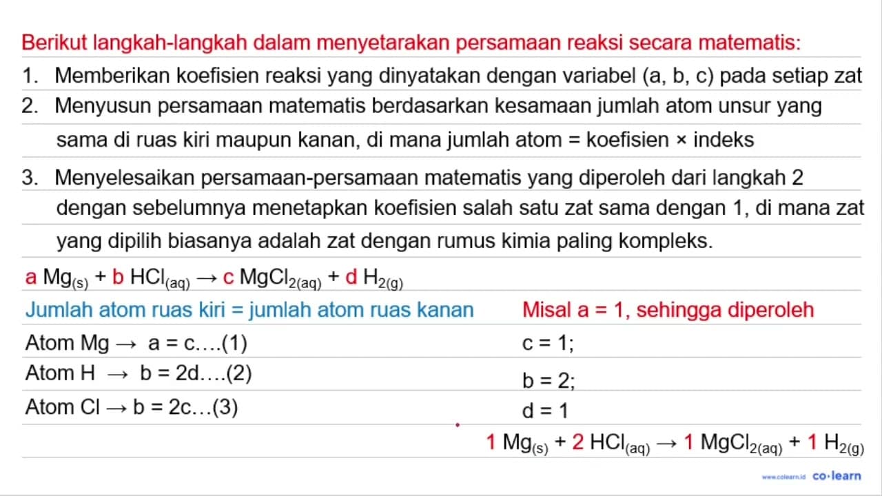 Sebanyak 7,2 gram logam magnesium direaksikan dengan