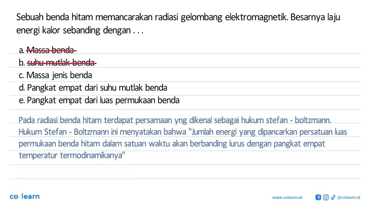 Sebuah benda hitam memancarkan radiasigelombang