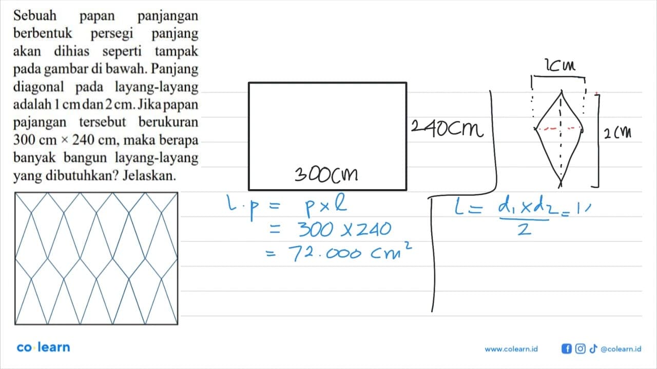 Sebuah papan panjangan berbentuk persegi panjang akan