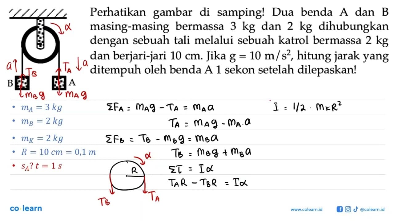 Perhatikan gambar di samping! Dua benda A dan B