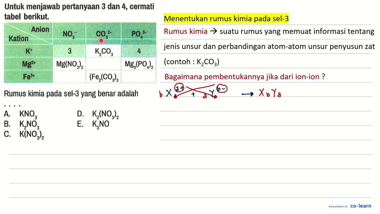 Untuk menjawab pertanyaan 3 dan 4 , cermati tabel berikut.