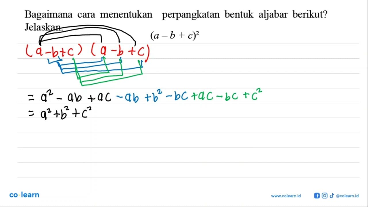 Bagaiman cara menentukan perpangkatan bentuk aljabar