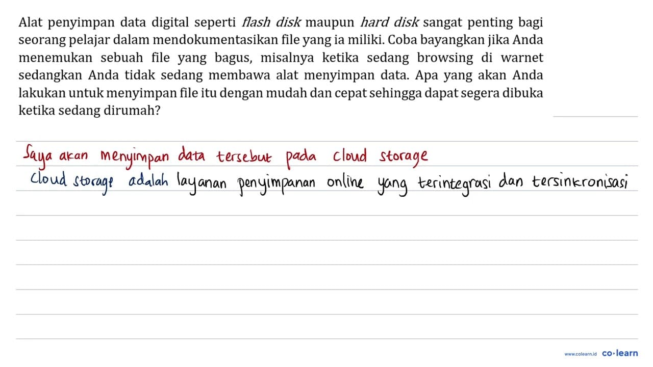 Alat penyimpan data digital seperti flash disk maupun hard