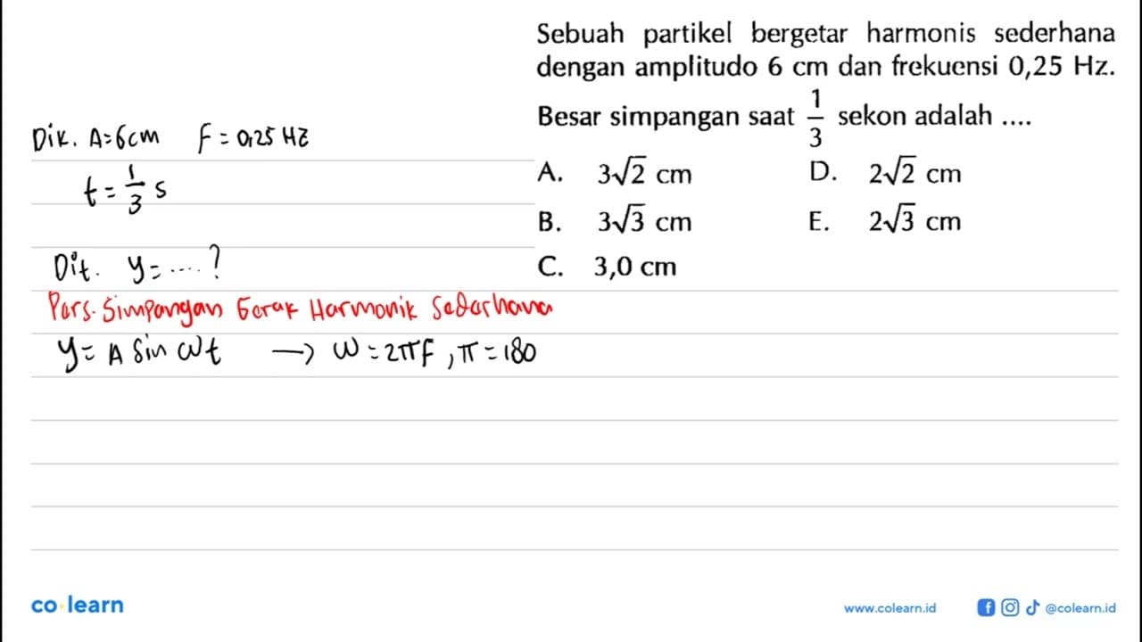 Sebuah partikel bergetar harmonis sederhana dengan