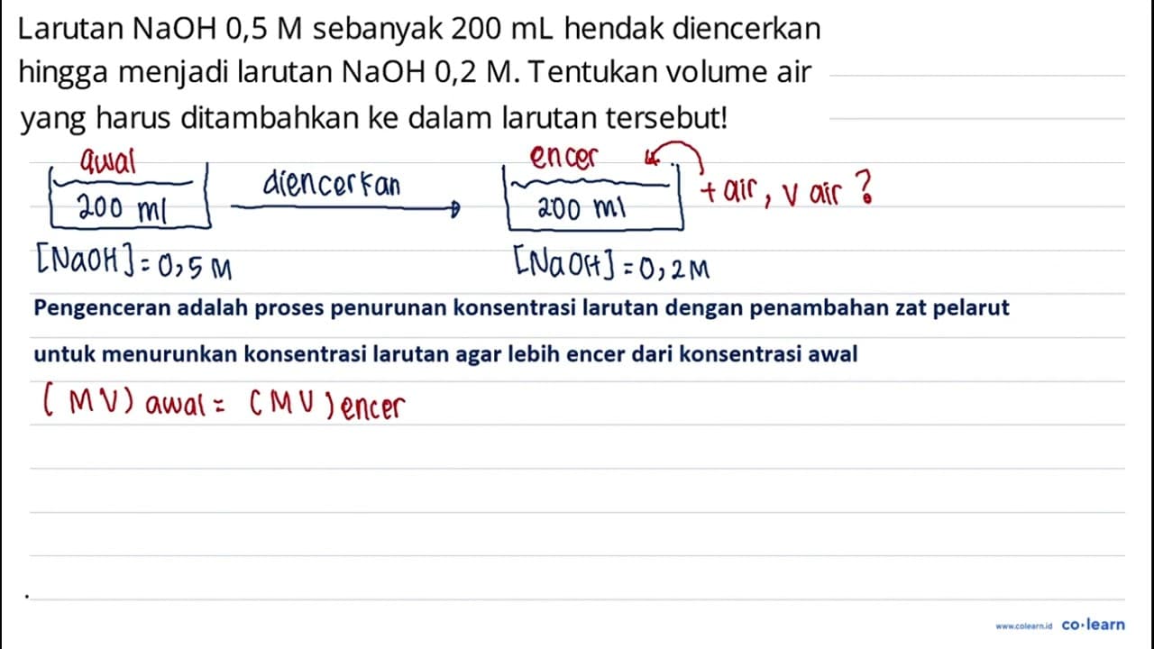 Larutan NaOH mathrm{0,5) M sebanyak 200 mL hendak