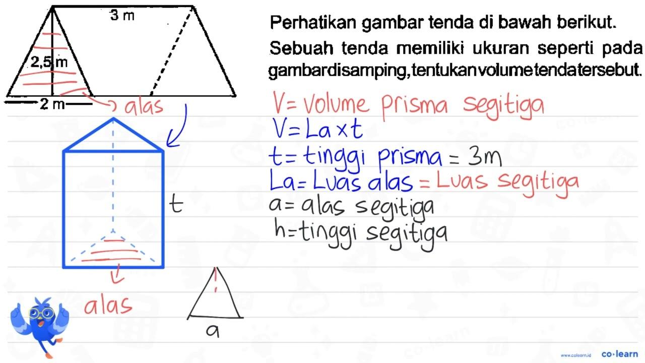 Perhatikan gambar tenda di bawah berikut. Sebuah tenda