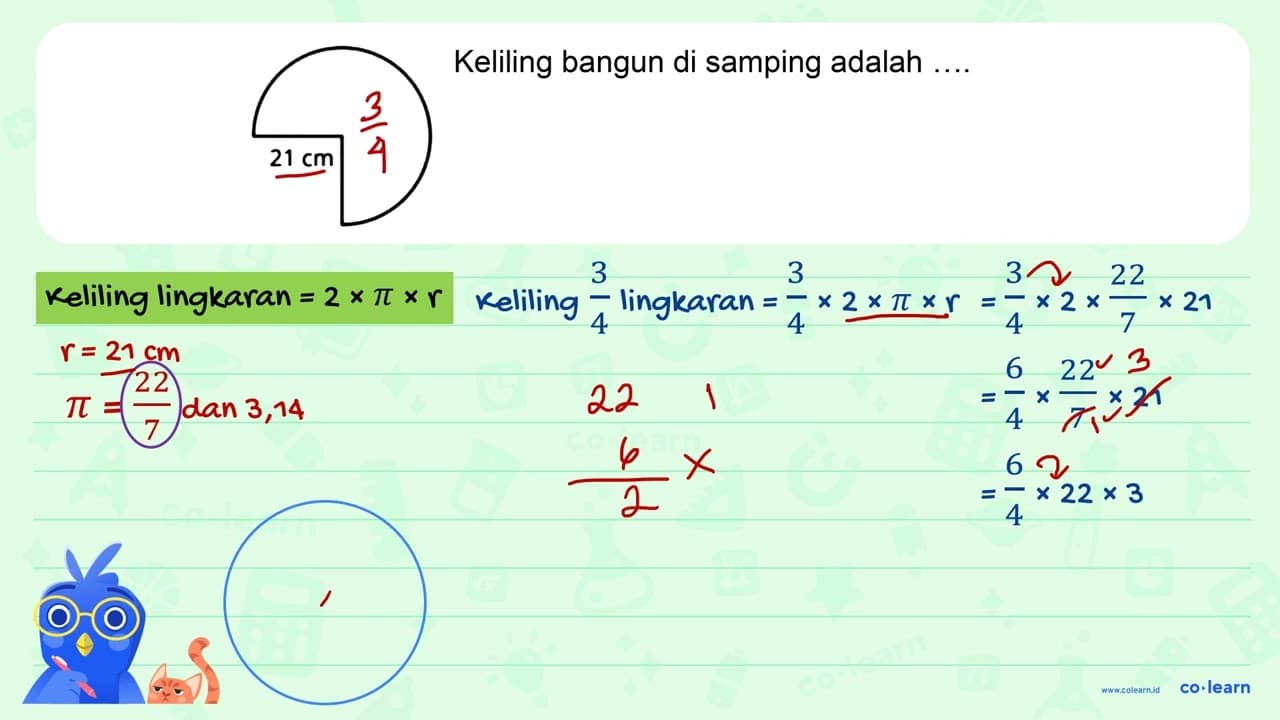 21 cm Keliling bangun di samping adalah ....