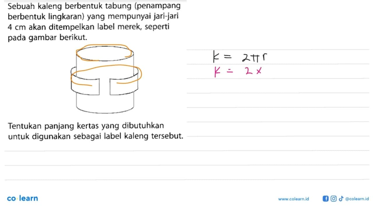 Sebuah kaleng berbentuk tabung (penampang berbentuk