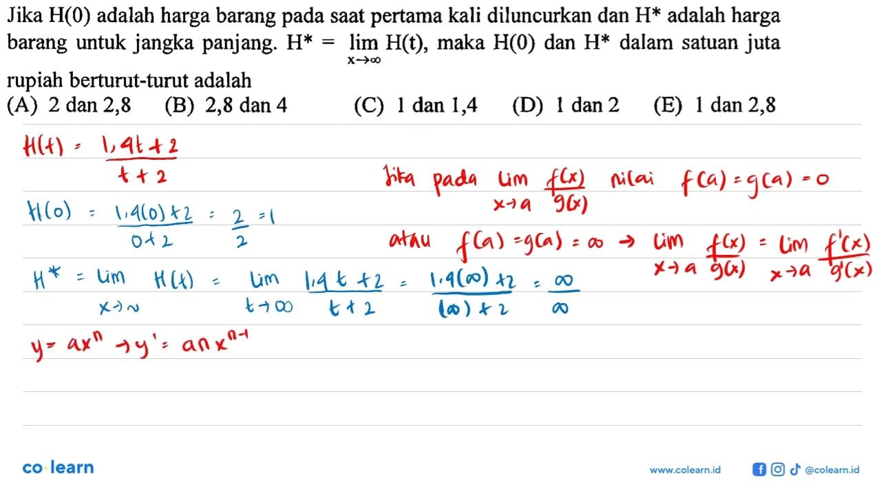 Pada suatu selang waktu tertentu harga sebuah barang terus