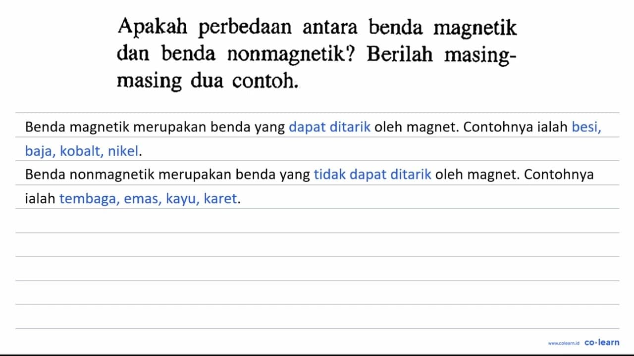 Apakah perbedaan antara benda magnetik dan benda