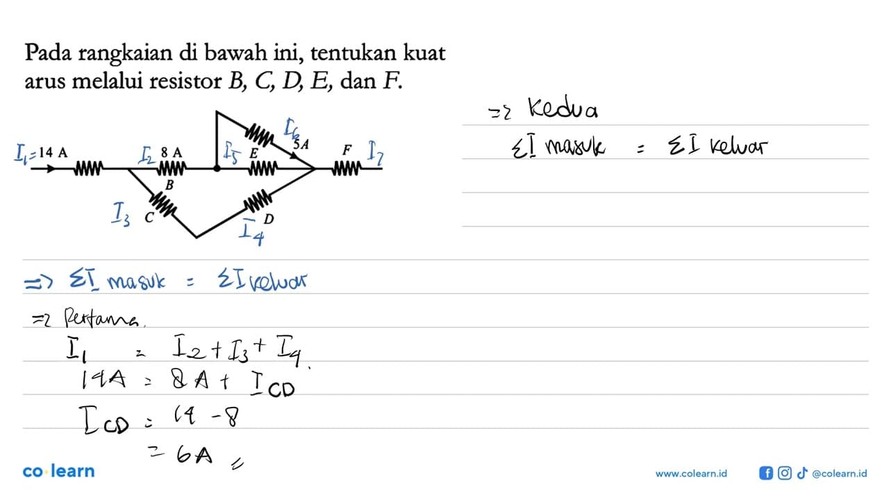 Pada rangkaian di bawah ini, tentukan kuat arus melalui