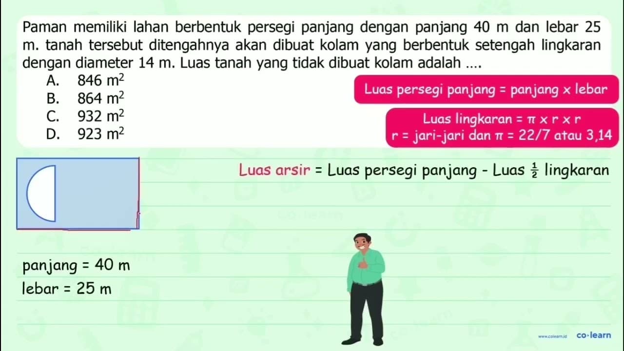 Paman memiliki lahan berbentuk persegi panjang dengan