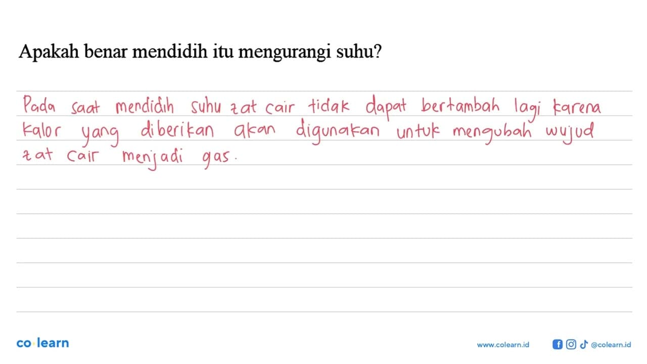 Apakah benar mendidih itu mengurangi suhu?