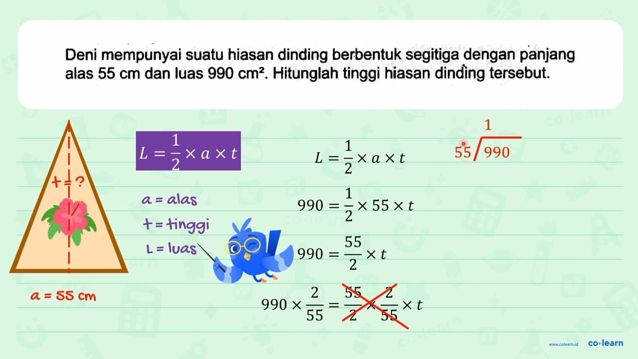 Deni mempunyai suatu hiasan dinding berbentuk segitiga