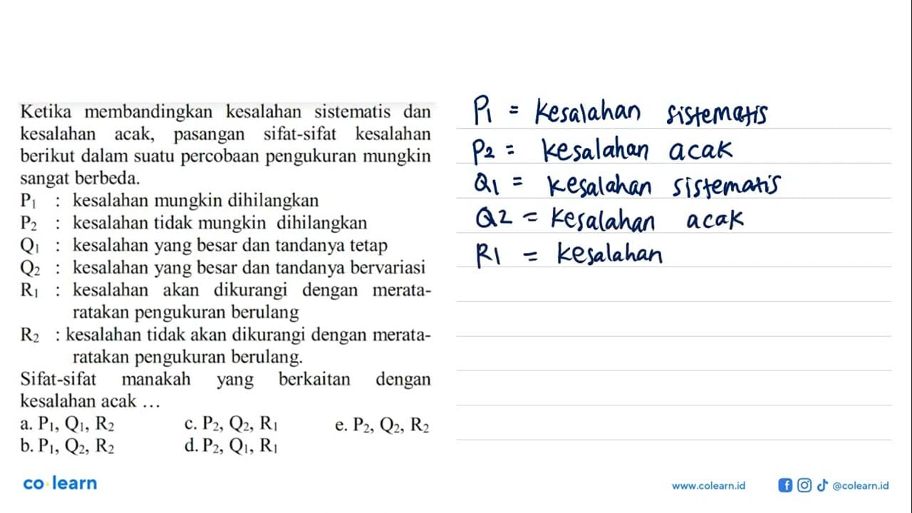 Ketika membandingkan kesalahan sistematis dan kesalahan