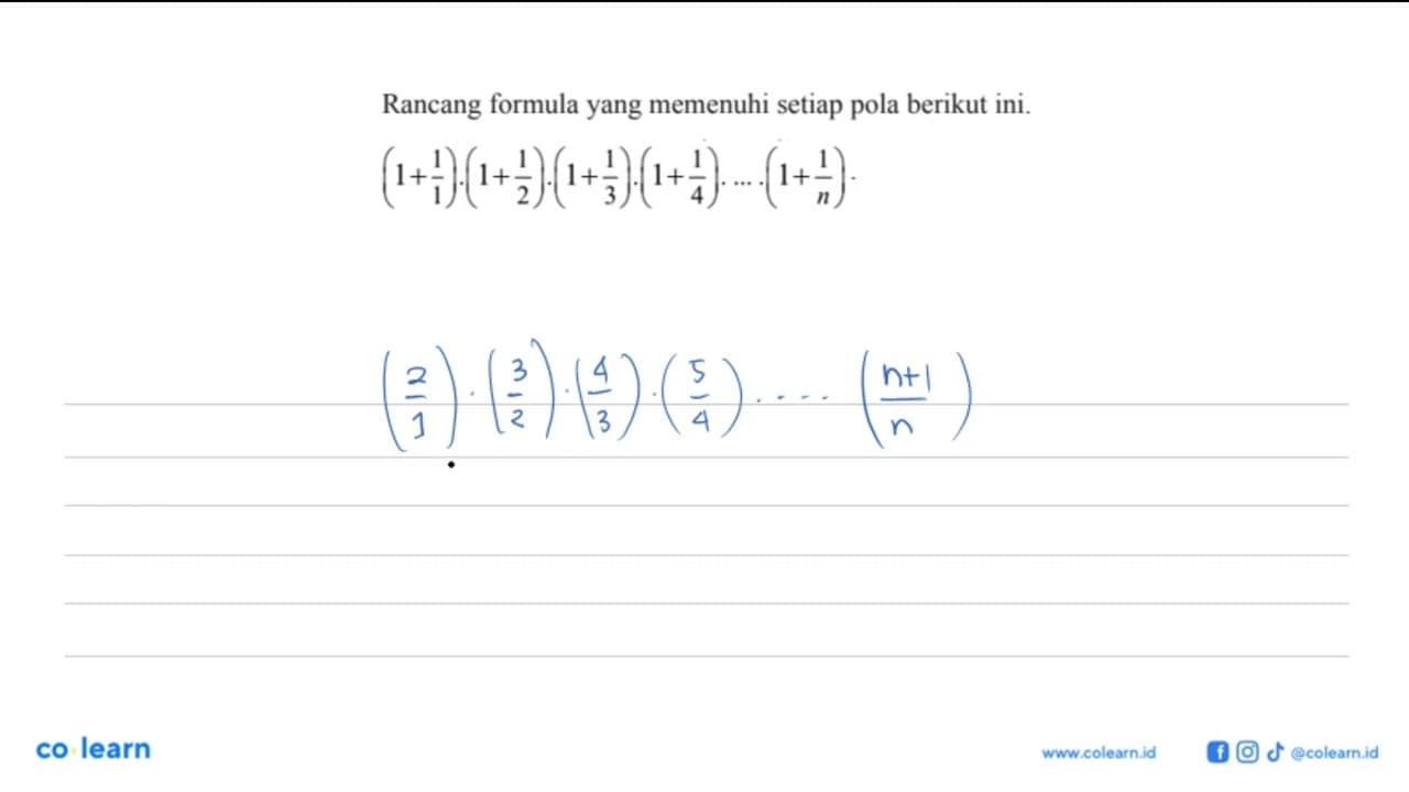 (1+1/1).(1+1/2).(1+1/3)(1+1/4)...(1+1/n)