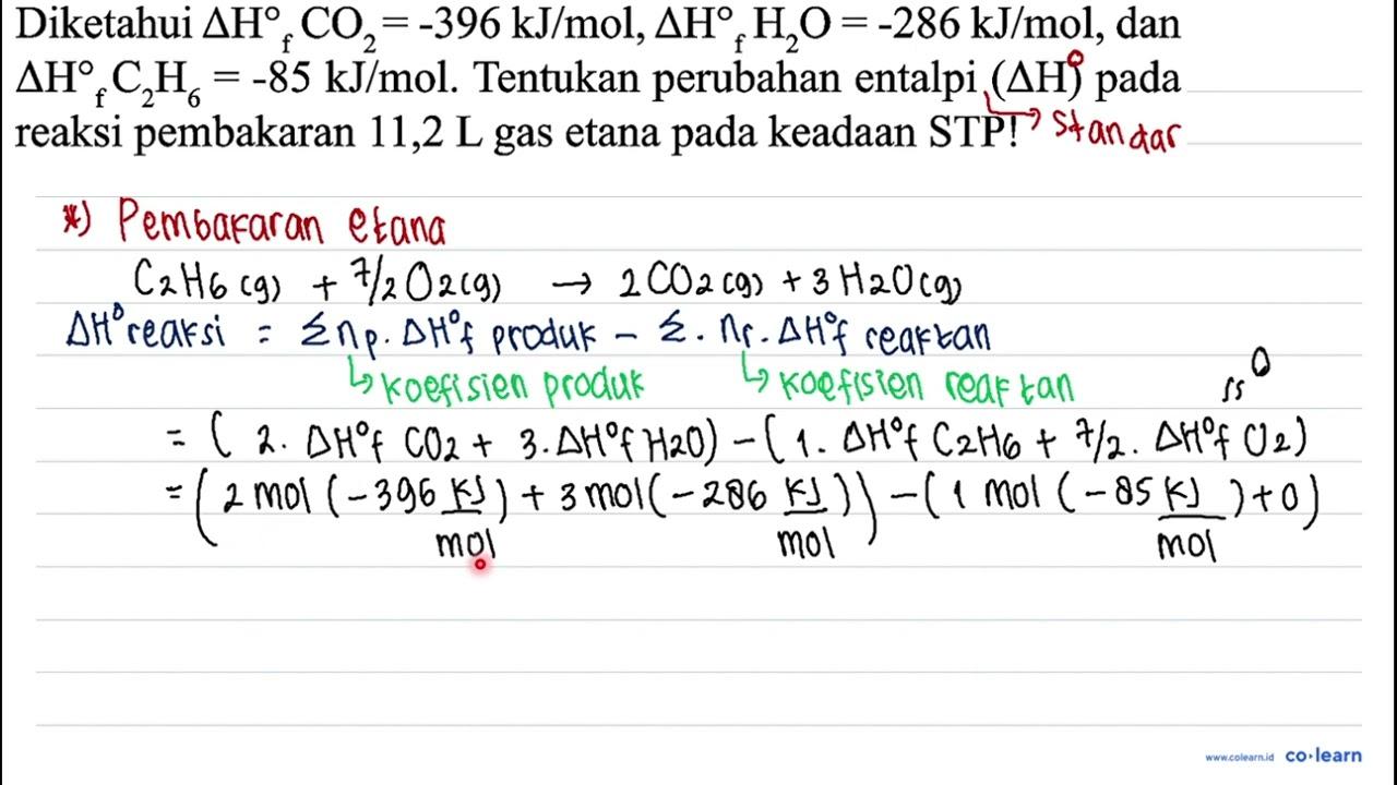 Diketahui Delta H_(f) CO_(2)=-396 ~kJ / mol, Delta H_(f)