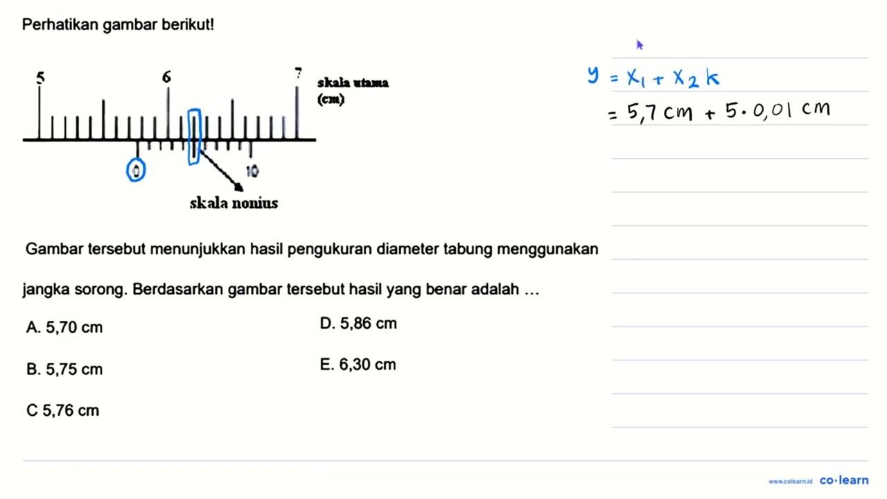 Perhatikan gambar berikut!skala utama Gambar tersebut