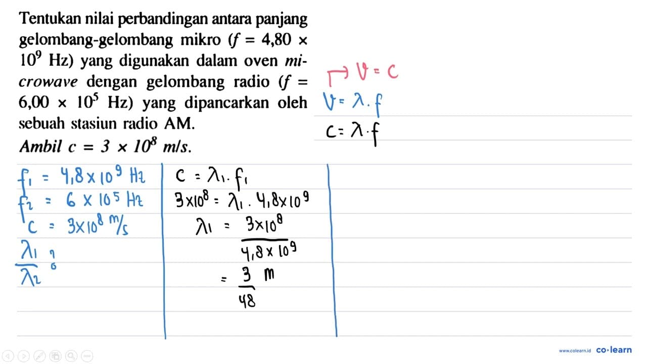 Tentukan nilai perbandingan antara panjang