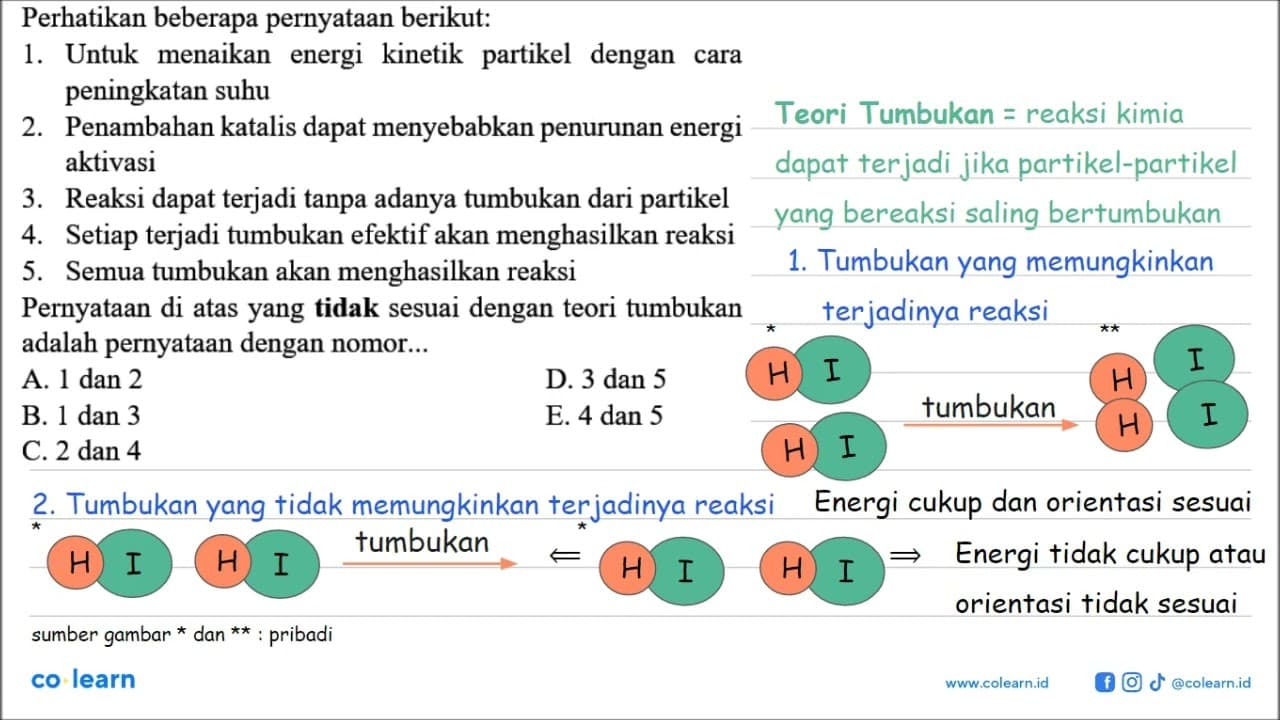 Perhatikan tabel data percobaan tentang pereaksian antara