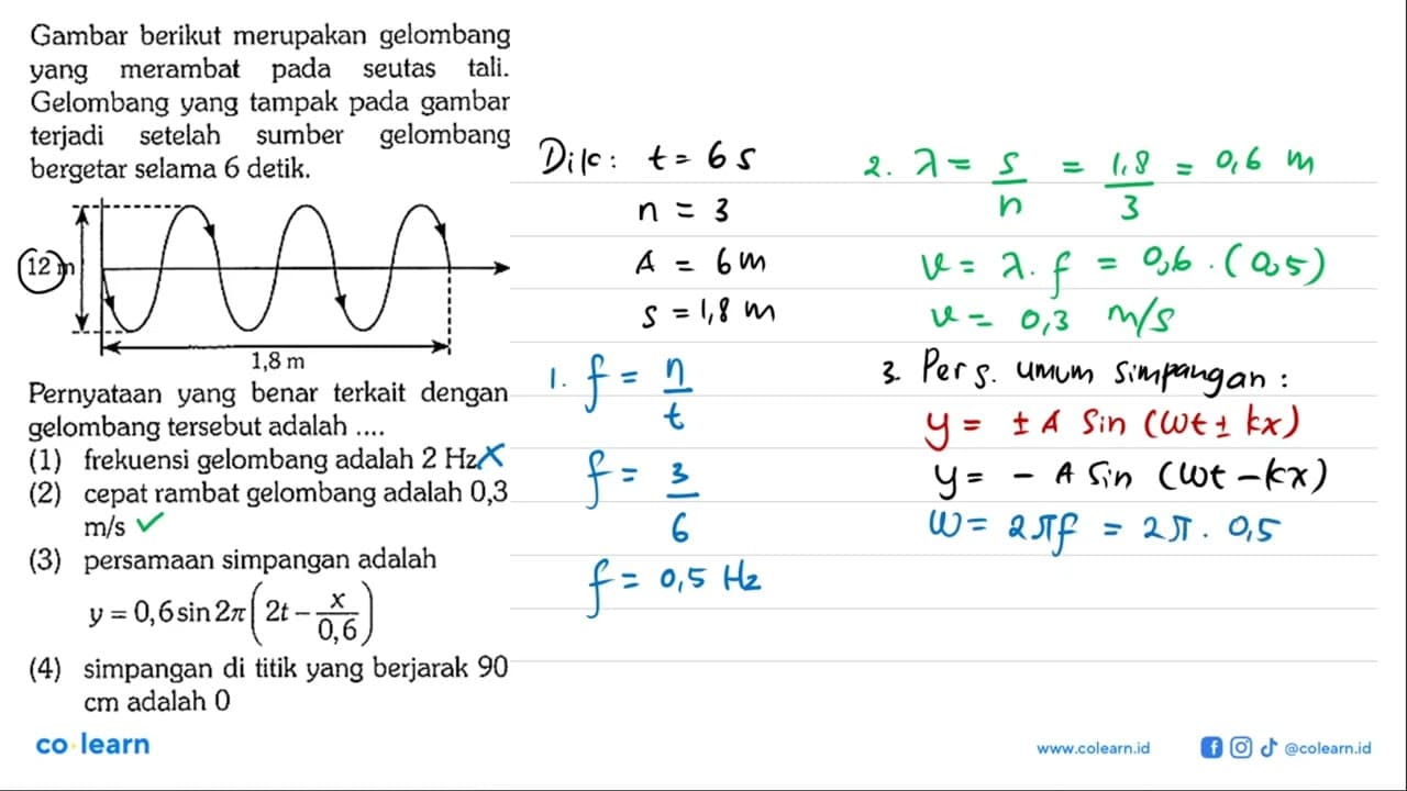 Gambar berikut merupakan gelombang yang merambat pada