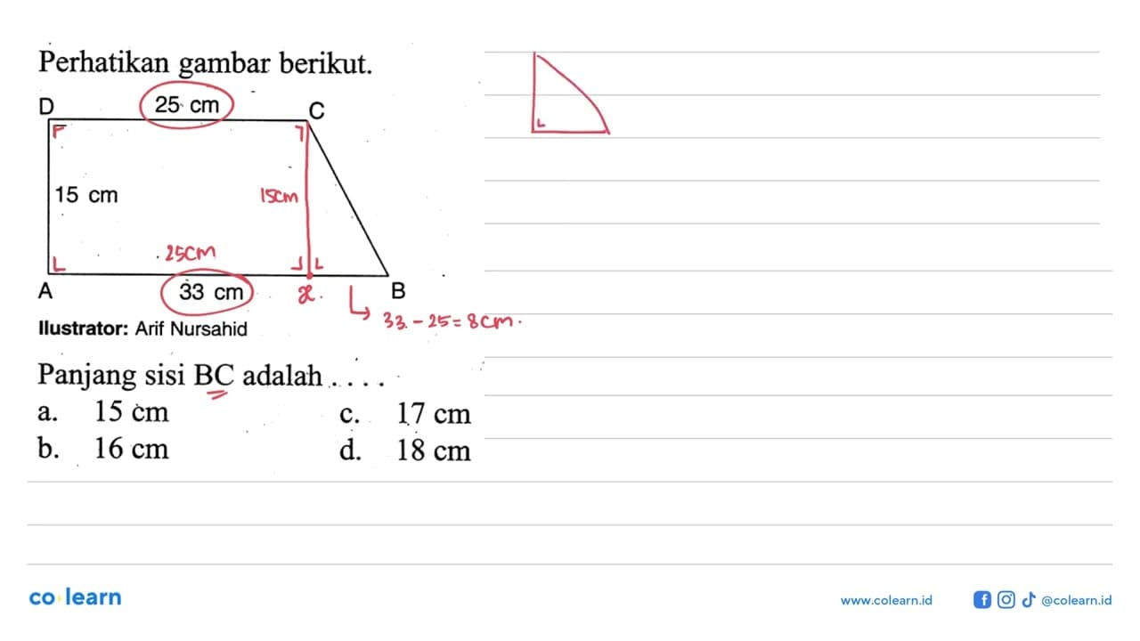 Perhatikan gambar berikut.Ilustrator: Arif NursahidPanjang