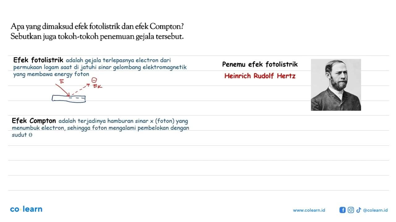 Apa yang dimaksud efek fotolistrik dan efek Compton?