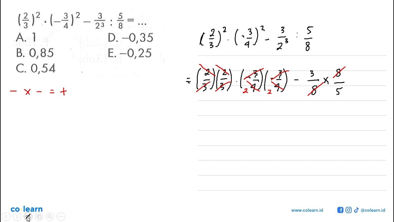 (2/x)^2*(-3/4)^2 - 3/2^3 : 5/8