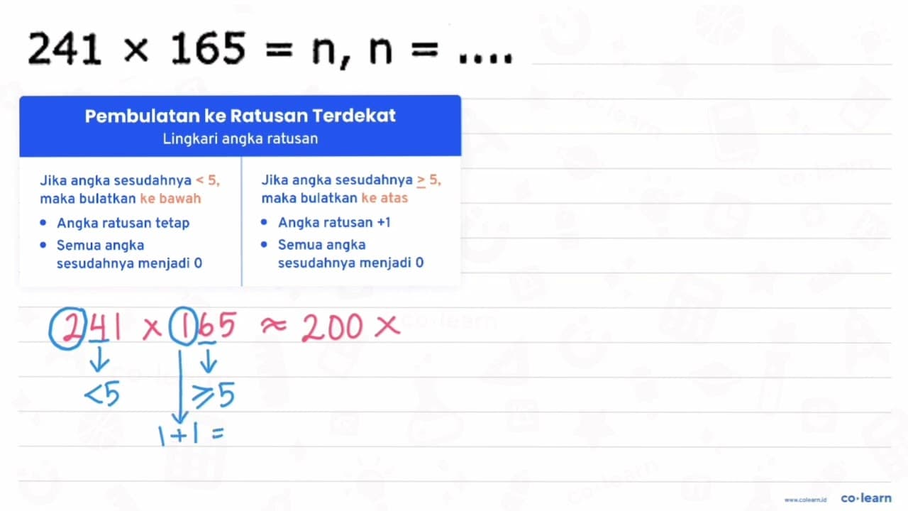 241 x 165=n, n=... .