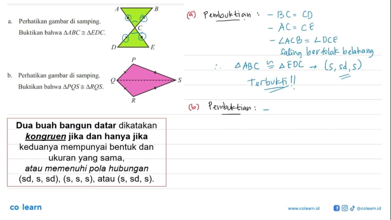 a. Perhatikan gambar di samping. Buktikan bahwa segitiga