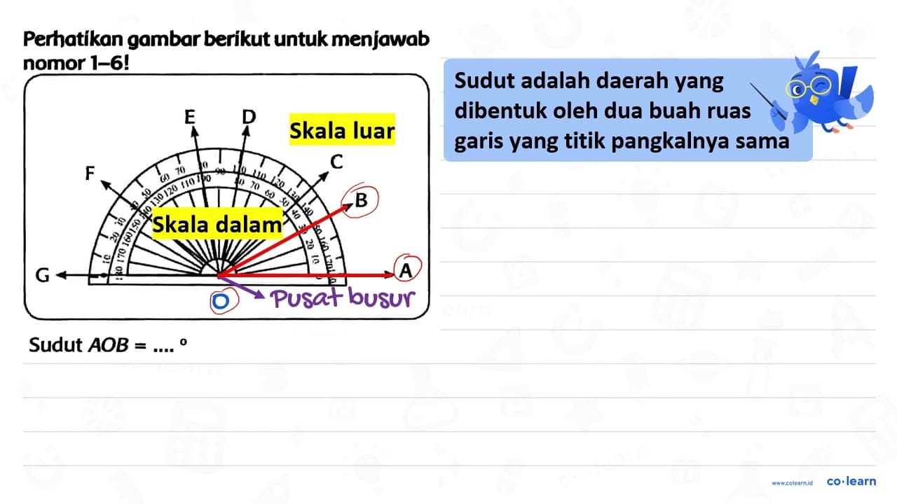 Perhatikan gambar berikut untuk menjawab nomor 1-6! Sudut A