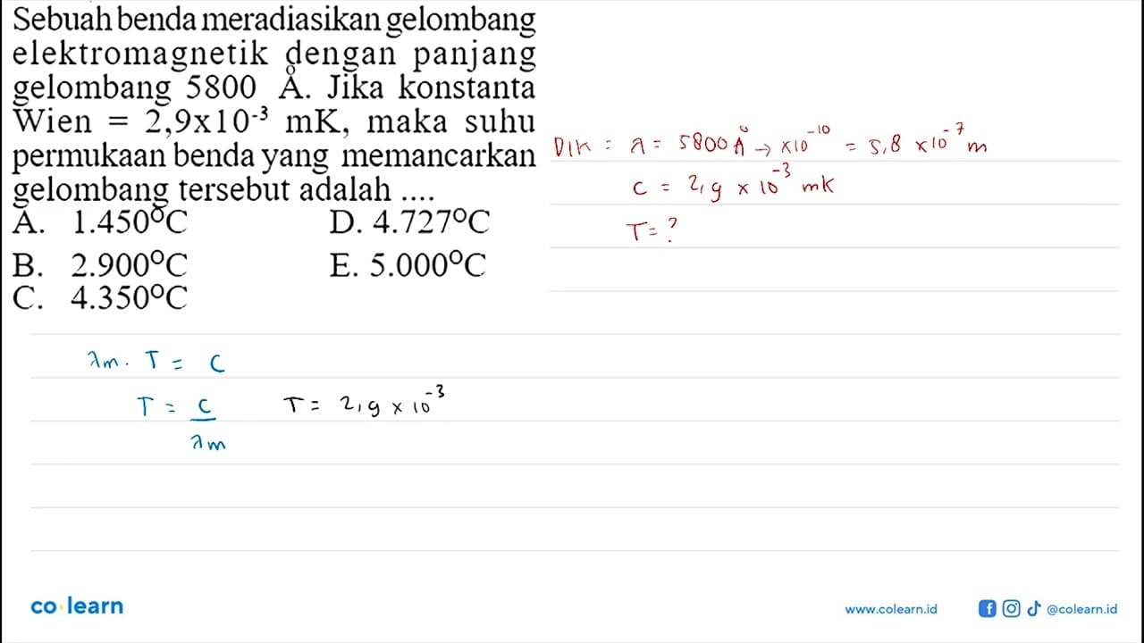 Sebuah benda meradiasikan gelombang elektromagnetik dengan