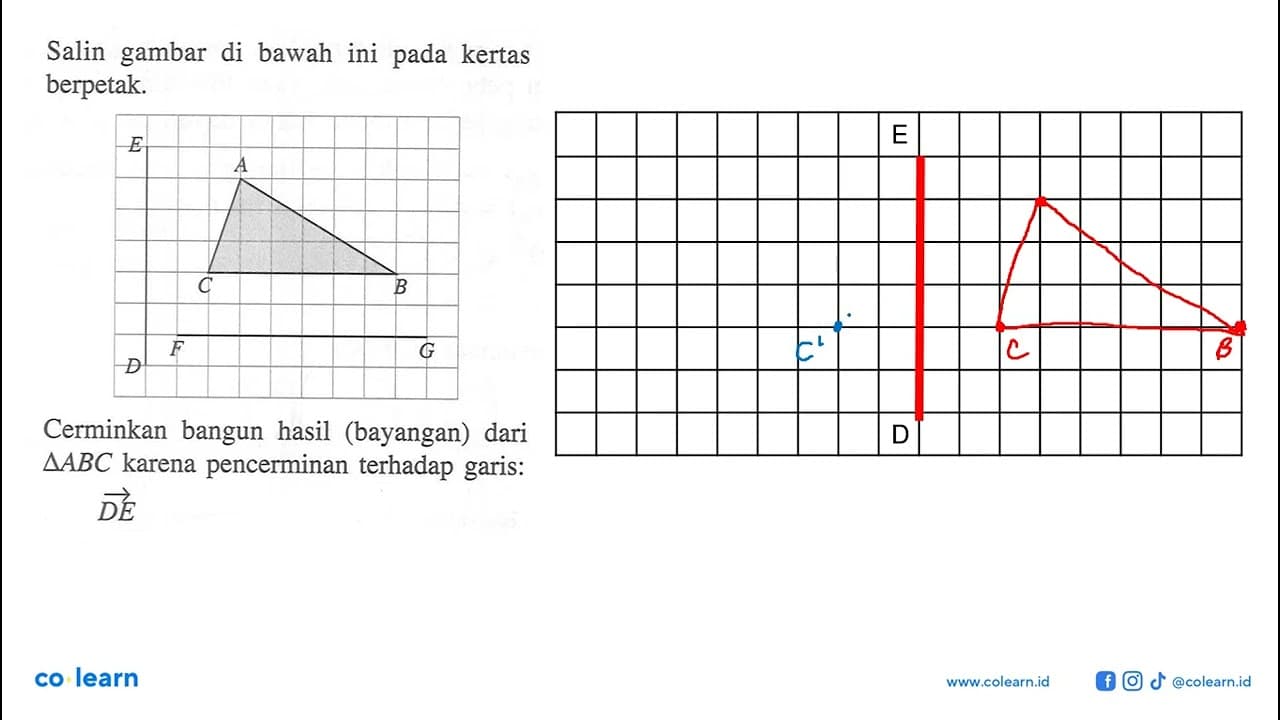 Salin gambar di bawah ini pada kertas berpetak. Cerminkan