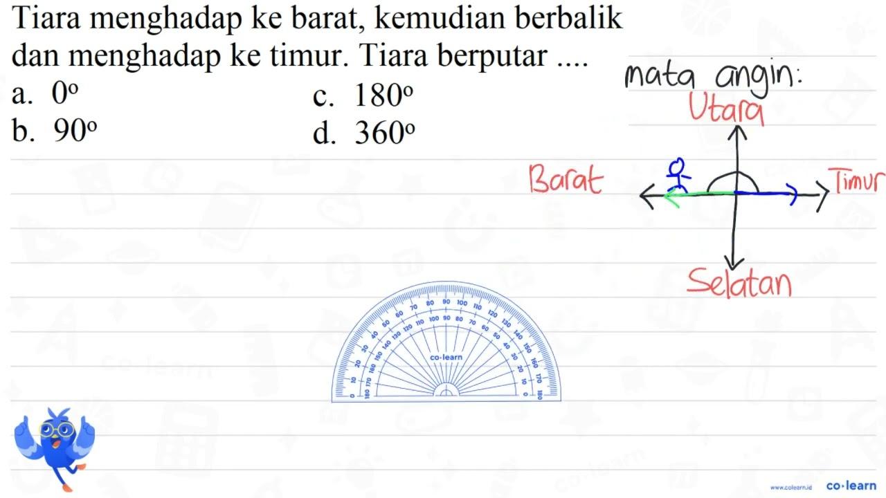 Tiara menghadap ke barat, kemudian berbalik dan menghadap