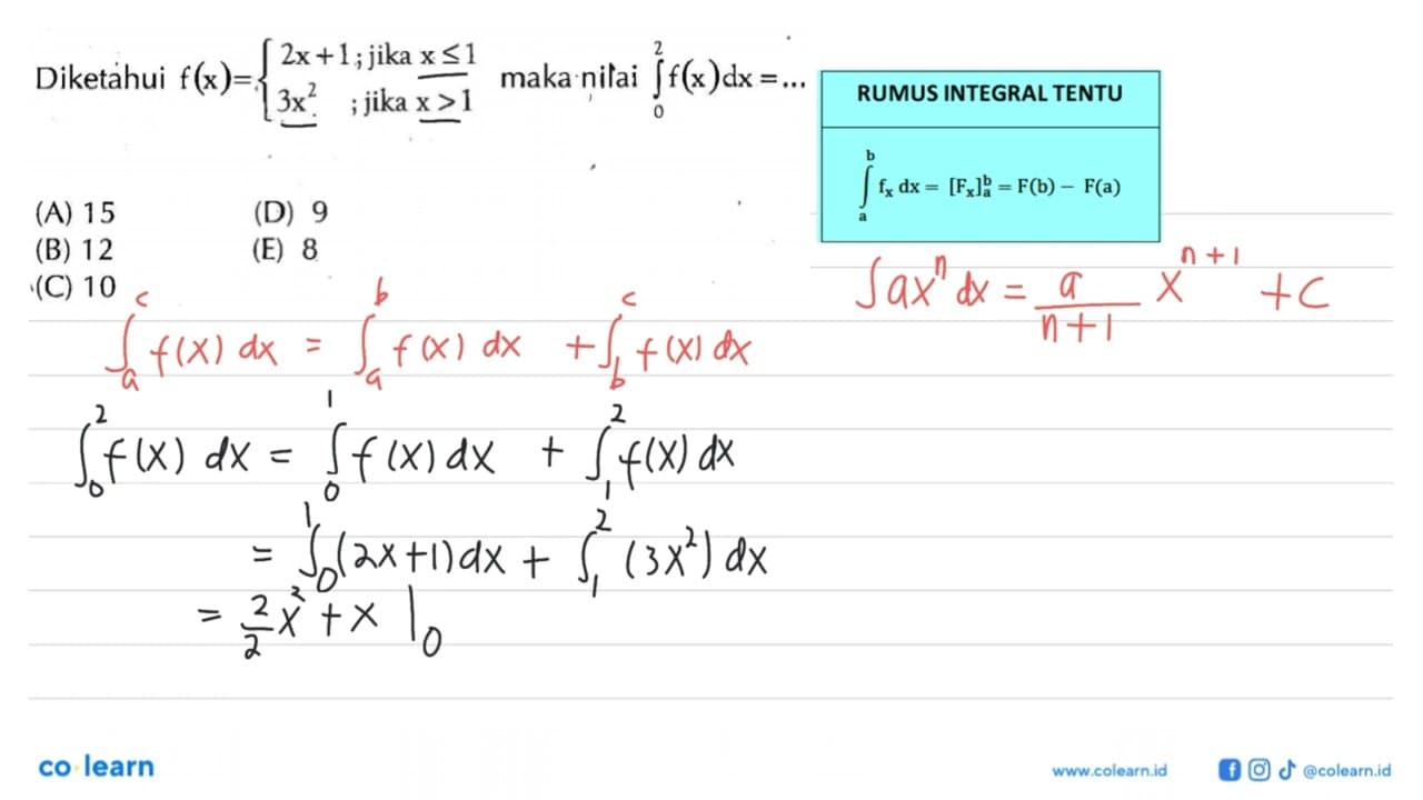 Diketahui f(x)={2x+1; jika x<=1 3 x^2, ; jika x>1. maka