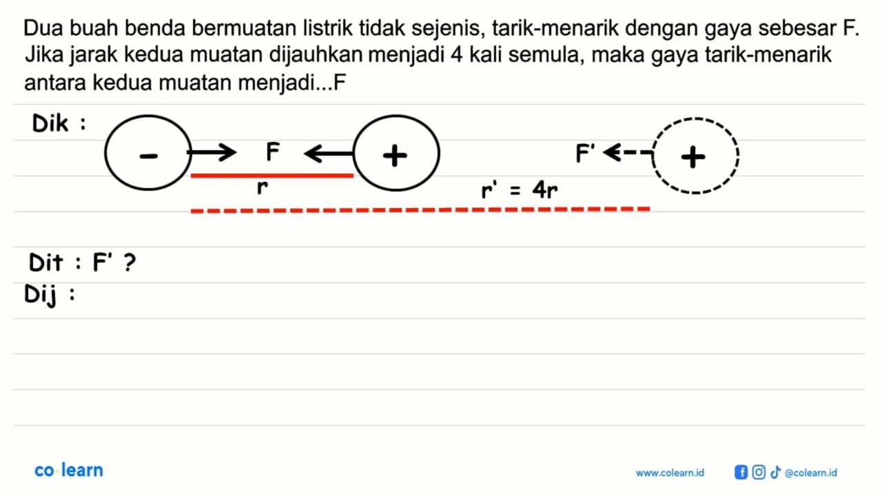 Dua buah benda bermuatan listrik tidak sejenis,