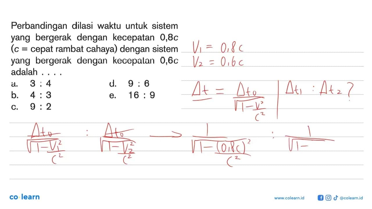 Perbandingan dilasi waktu untuk sistem yang bergerak dengan