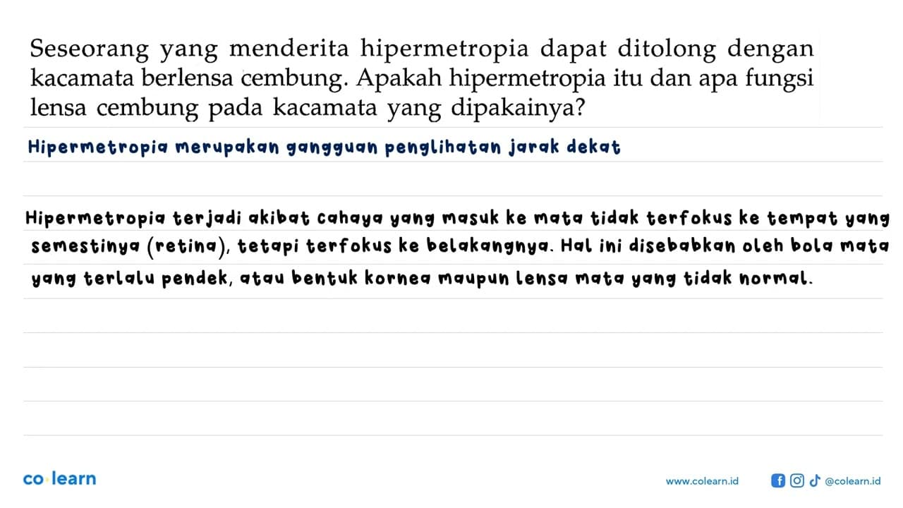 Seseorang yang menderita hipermetropia dapat ditolong