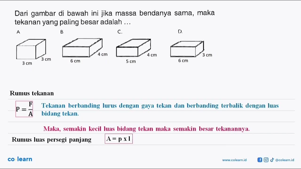 Dari gambar di bawah ini jika massa bendanya sama, maka