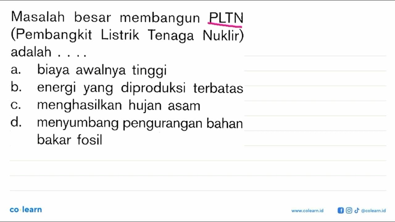 Masalah besar membangun PLTN (Pembangkit Listrik Tenaga