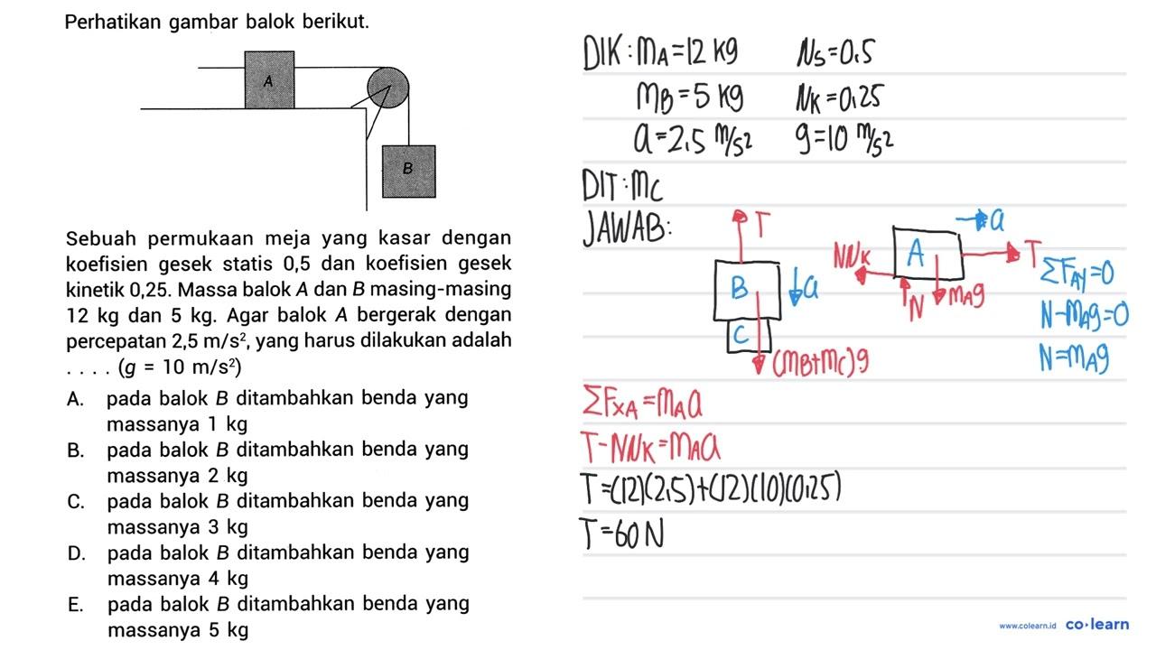 Perhatikan gambar balok berikut. Sebuah permukAn meja yang