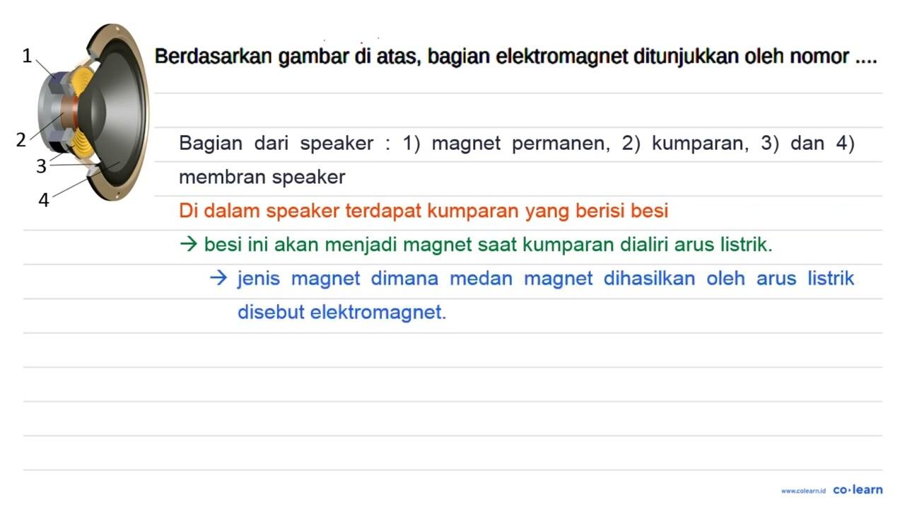 Berdasarkan gambar di atas, bagian elektromagnet