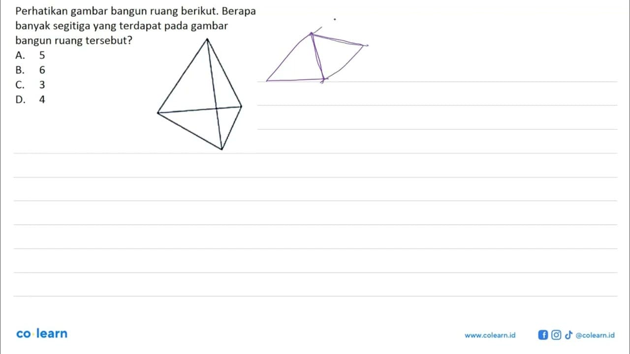 Perhatikan gambar bangun ruang berikut. Berapa banyak