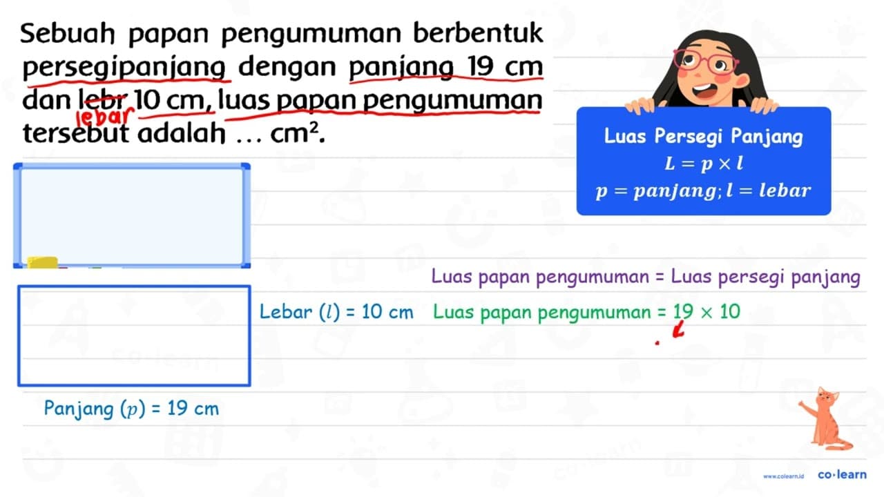 Sebuah papan pengumuman berbentuk persegipanjang dengan