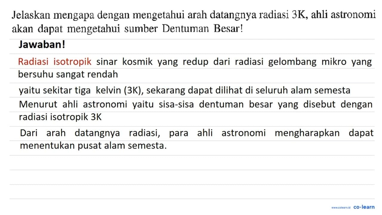 Jelaskan mengapa dengan mengetahui arah datangnya radiasi 3