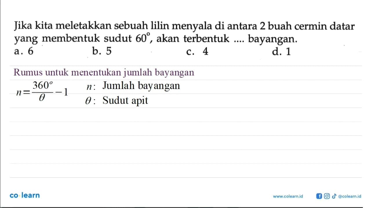 Jika kita meletakkan sebuah lilin menyala di antara 2 buah