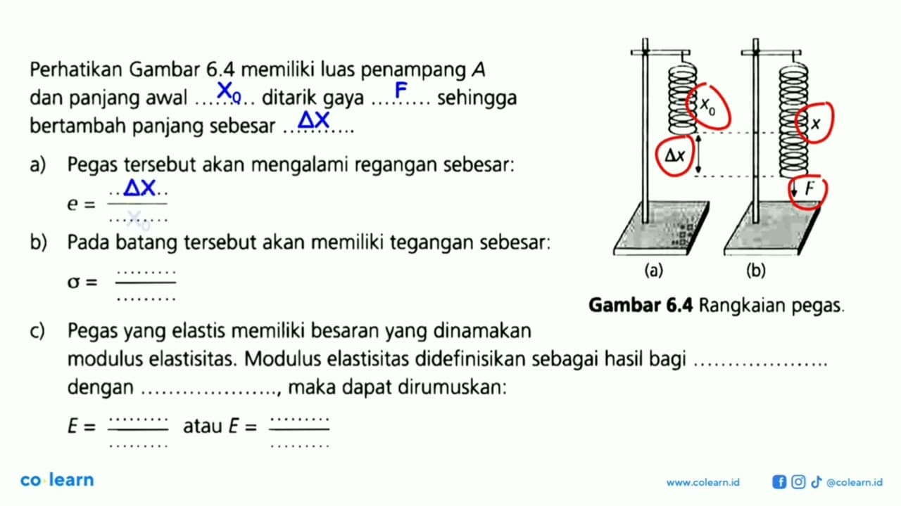 delta X X0 F X (a) (b) Gambar 6.4 Rangkaian pegas.